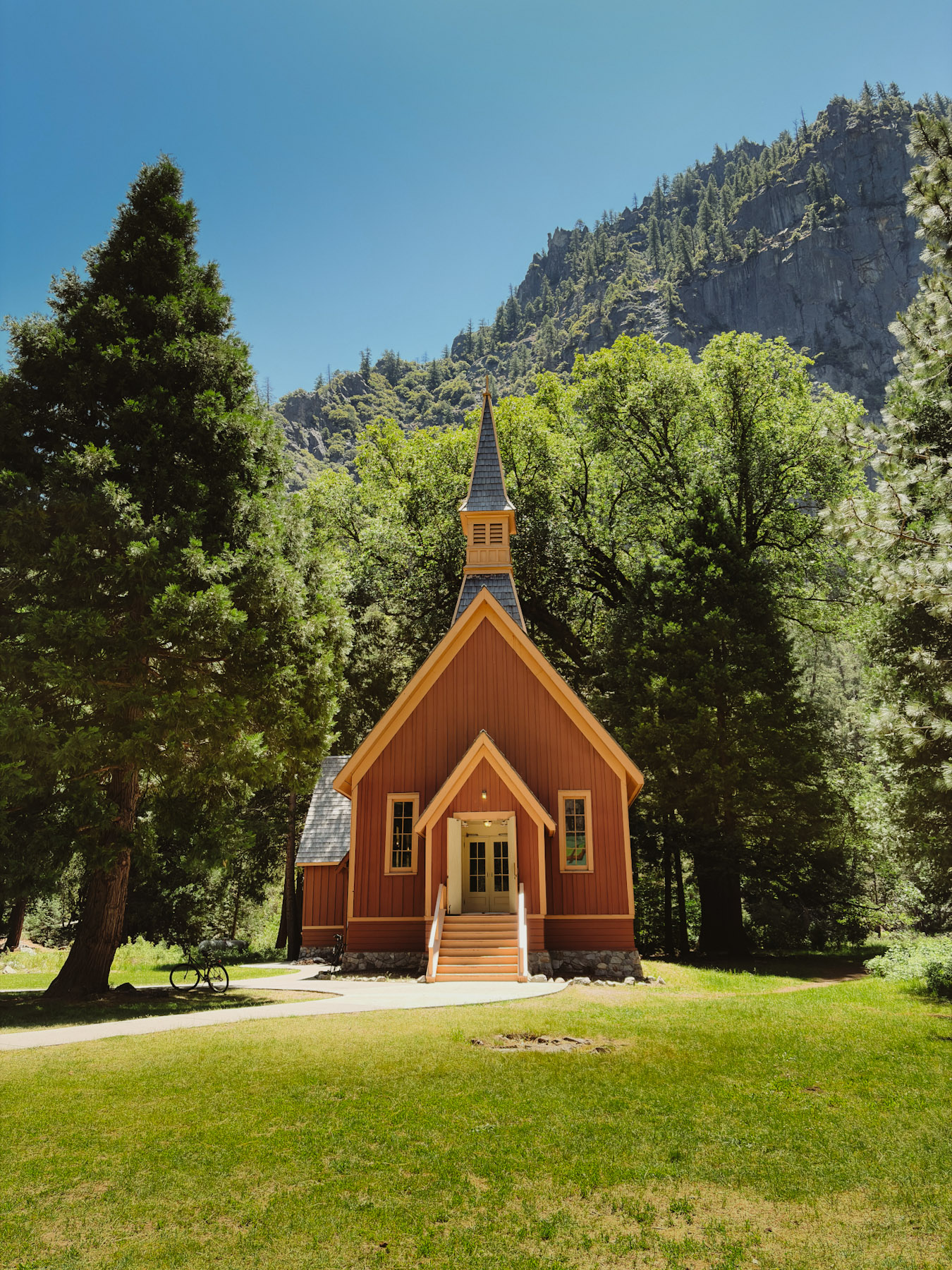 Front of the church in Yosemite valley